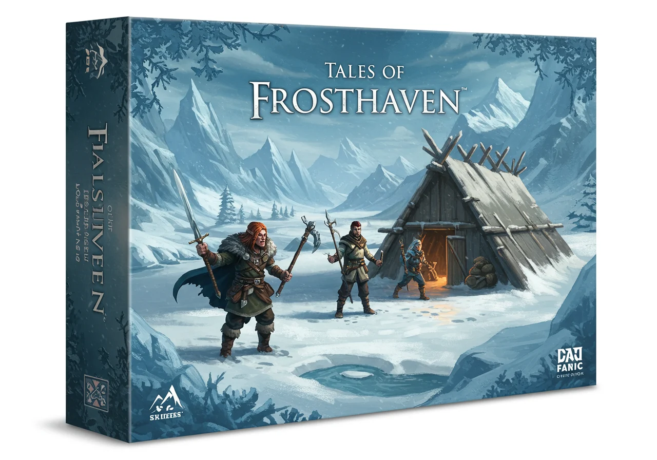 Concept art for Tales of Frosthaven showing an ice fortress